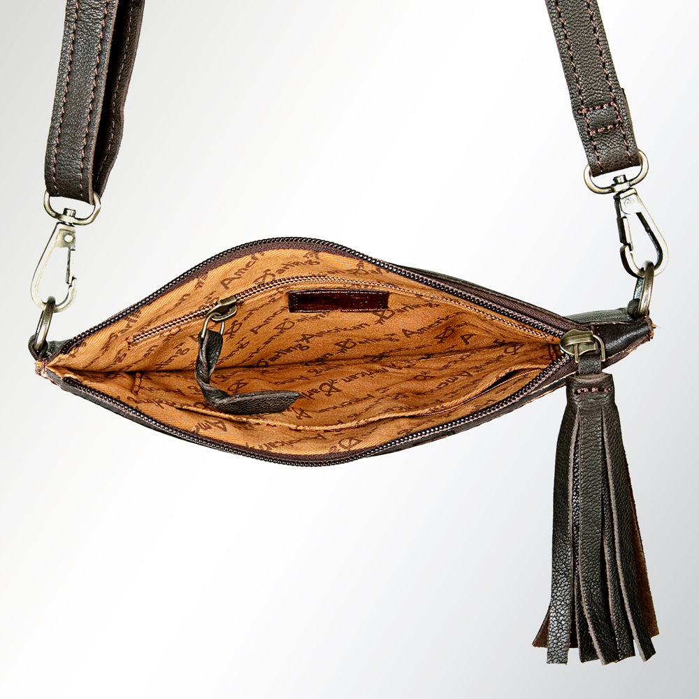 American Darling Hand-Tooled Genuine Leather Crossbody Bag