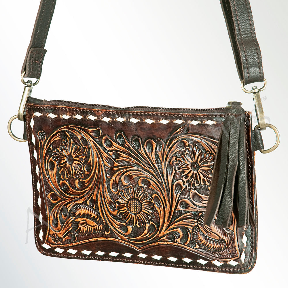 American Darling Hand-Tooled Genuine Leather Crossbody Bag