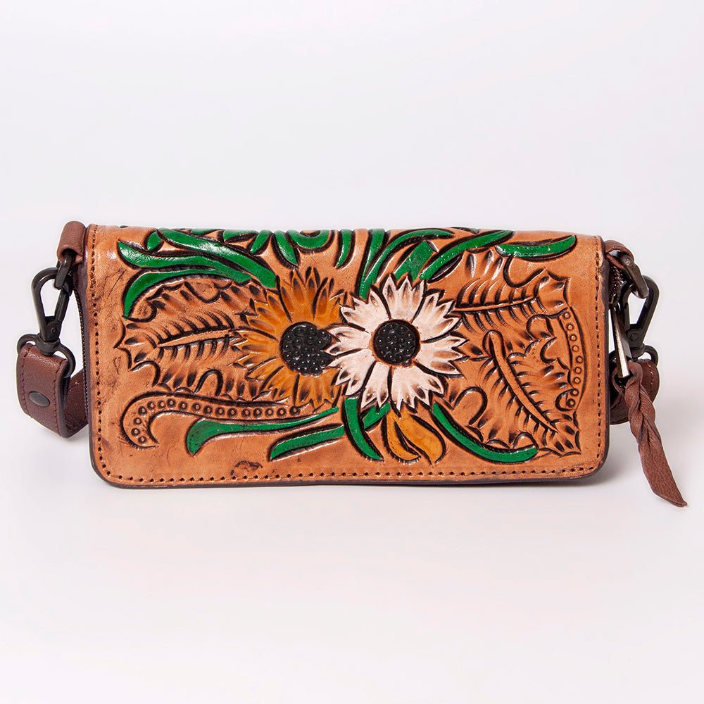 American Darling Hand-Tooled Genuine Leather Crossbody Bag