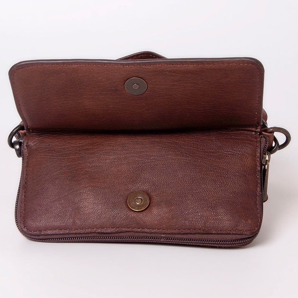 American Darling Hand-Tooled Genuine Leather Crossbody Bag