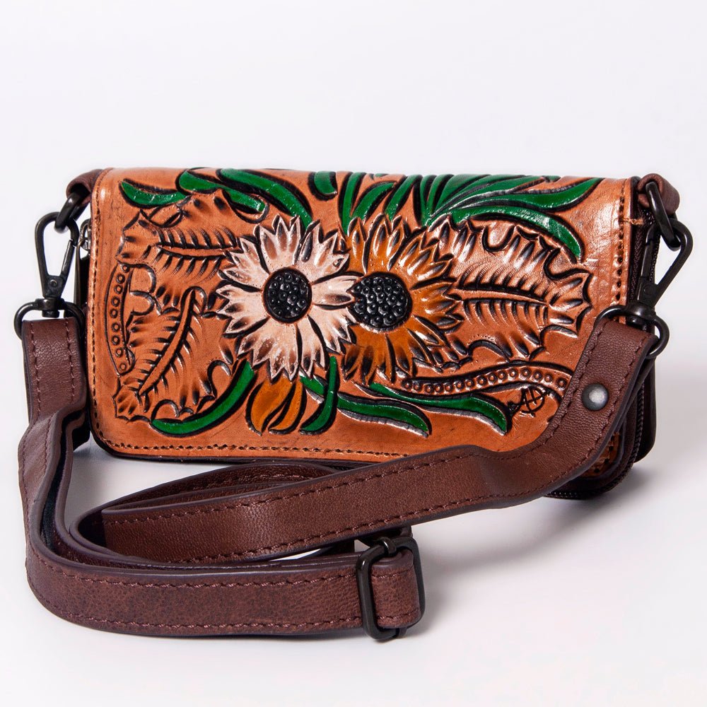 American Darling Hand-Tooled Genuine Leather Crossbody Bag