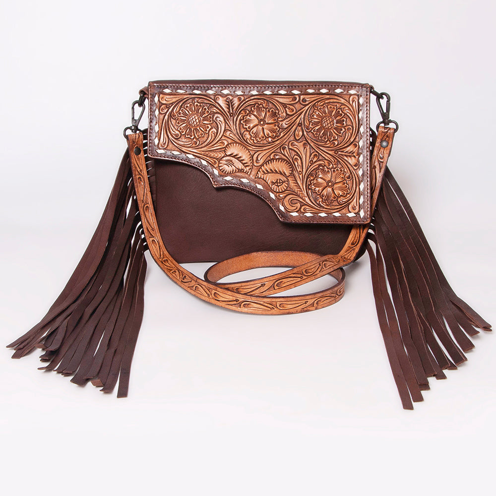 American Darling Hand-Tooled Genuine Leather Crossbody Bag