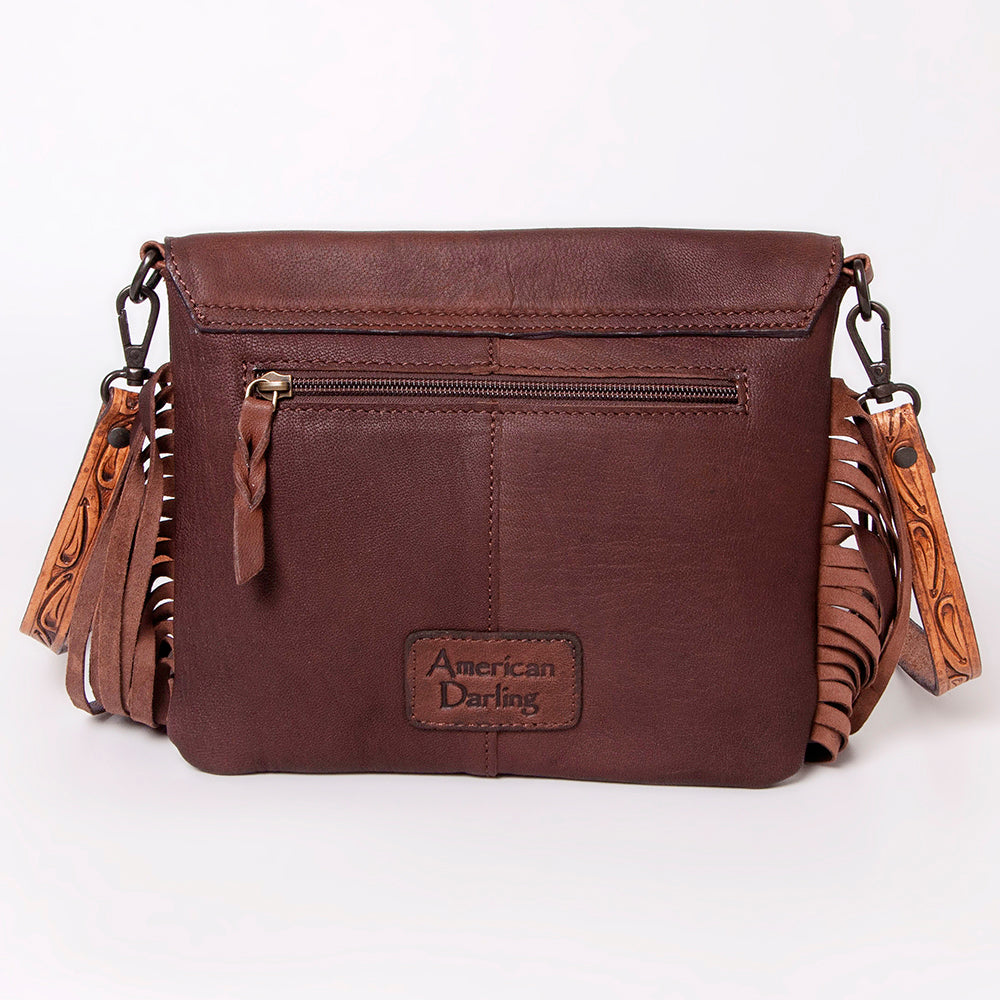American Darling Hand-Tooled Genuine Leather Crossbody Bag