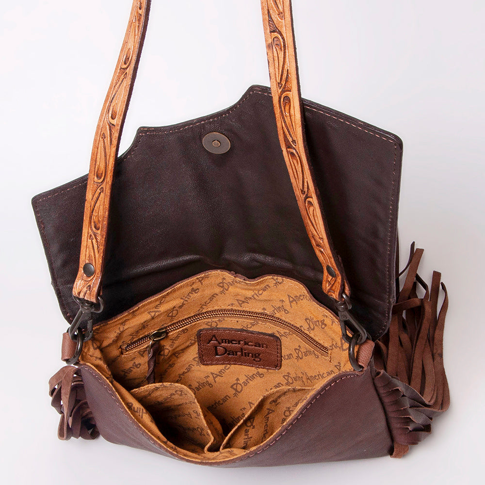 American Darling Hand-Tooled Genuine Leather Crossbody Bag