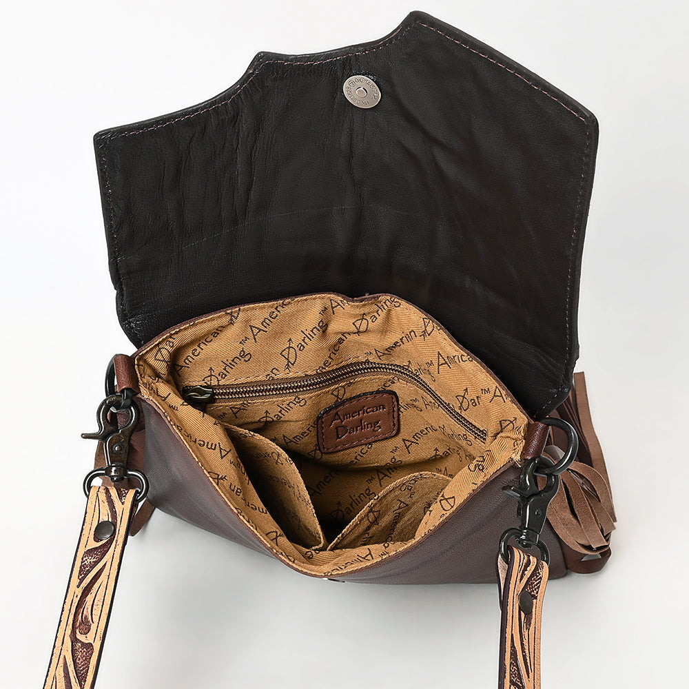 American Darling Hand-Tooled Genuine Leather Crossbody Bag