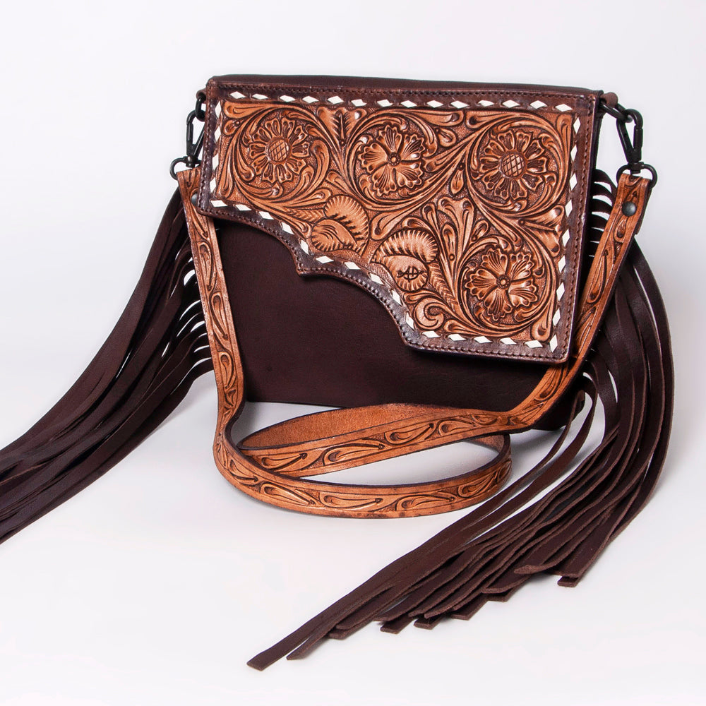American Darling Hand-Tooled Genuine Leather Crossbody Bag