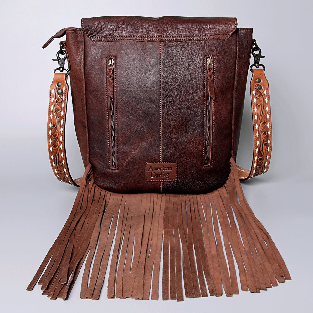 American Darling Crossbody Hand Tooled Hair-On Genuine Leather