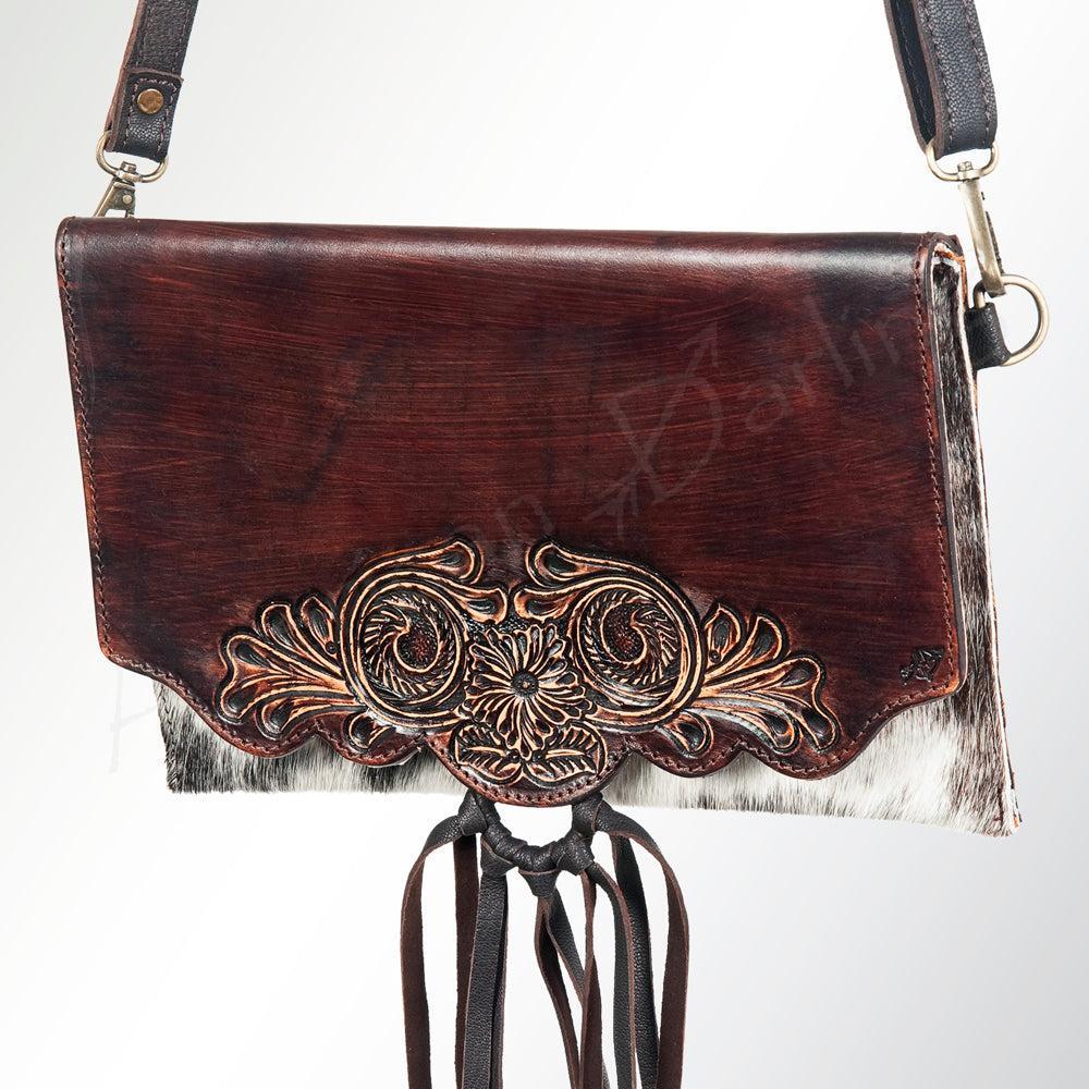 American Darling Hand-Tooled Hair-On Genuine Leather Wallet