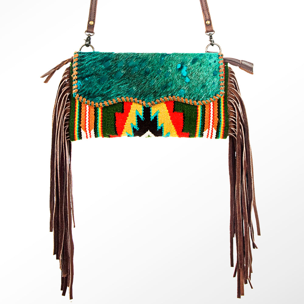 American Darling Hair-On Saddle Blanket Genuine Leather Crossbody Bag