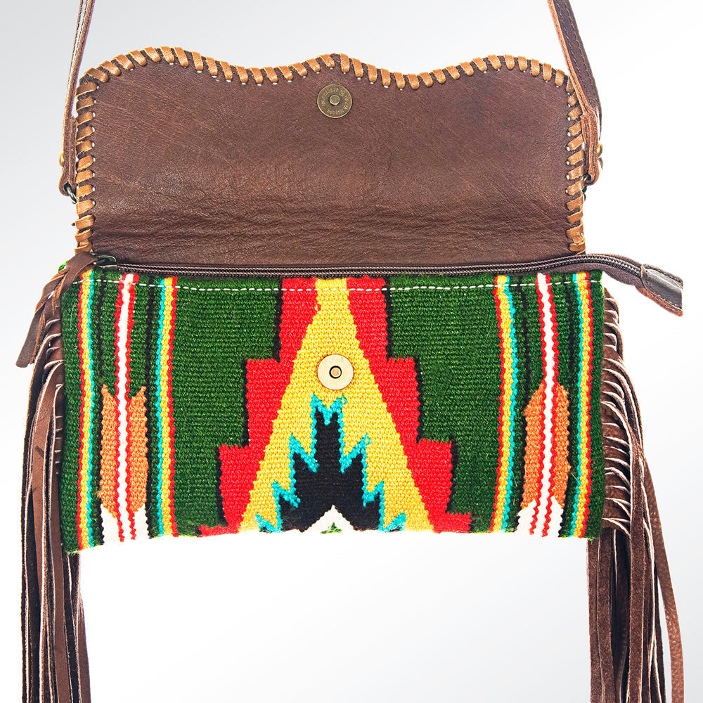 American Darling Hair-On Saddle Blanket Genuine Leather Crossbody Bag