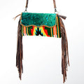 American Darling Hair-On Saddle Blanket Genuine Leather Crossbody Bag