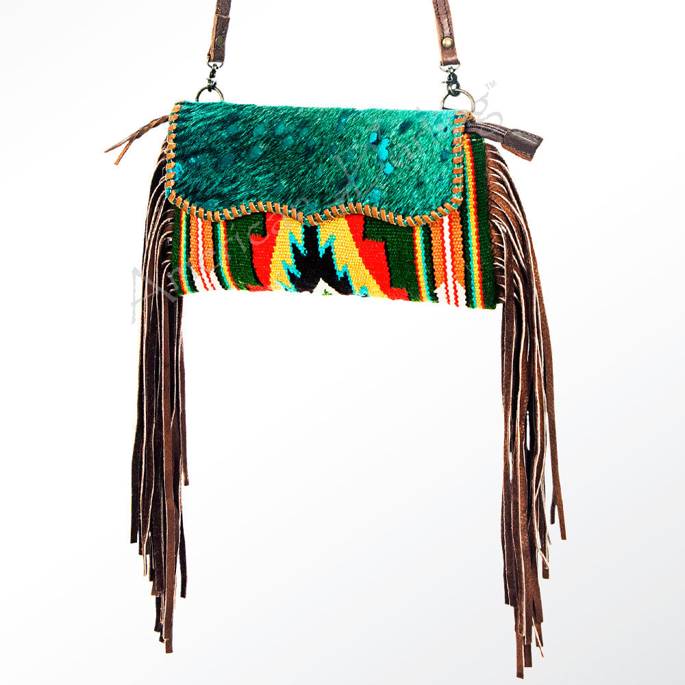 American Darling Hair-On Saddle Blanket Genuine Leather Crossbody Bag