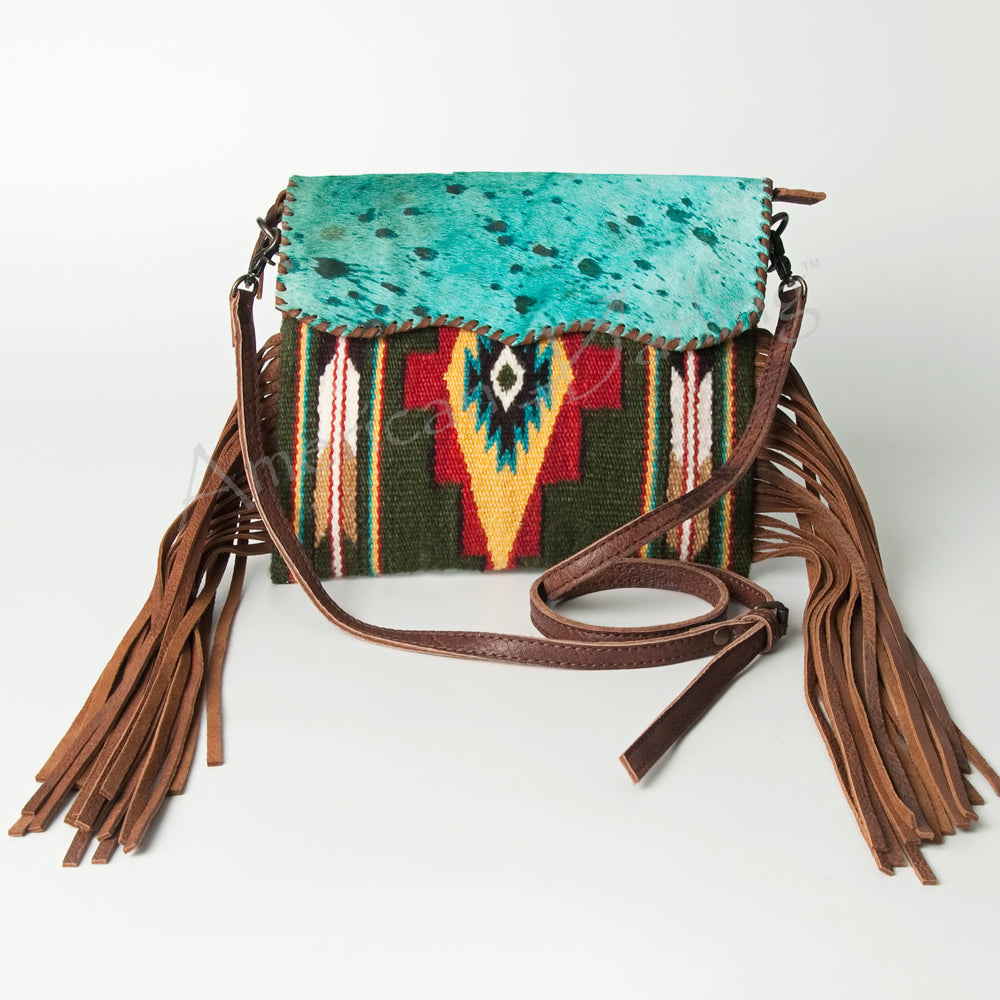 American Darling Hair-On Saddle Blanket Leather Crossbody Bag