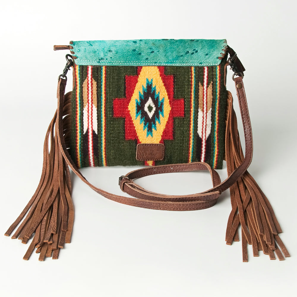 American Darling Hair-On Saddle Blanket Leather Crossbody Bag