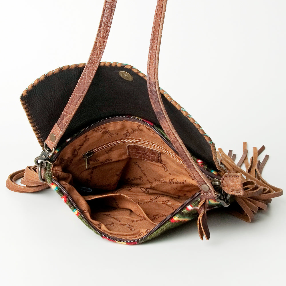 American Darling Hair-On Saddle Blanket Leather Crossbody Bag