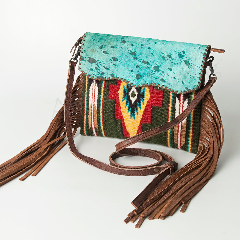 American Darling Hair-On Saddle Blanket Leather Crossbody Bag