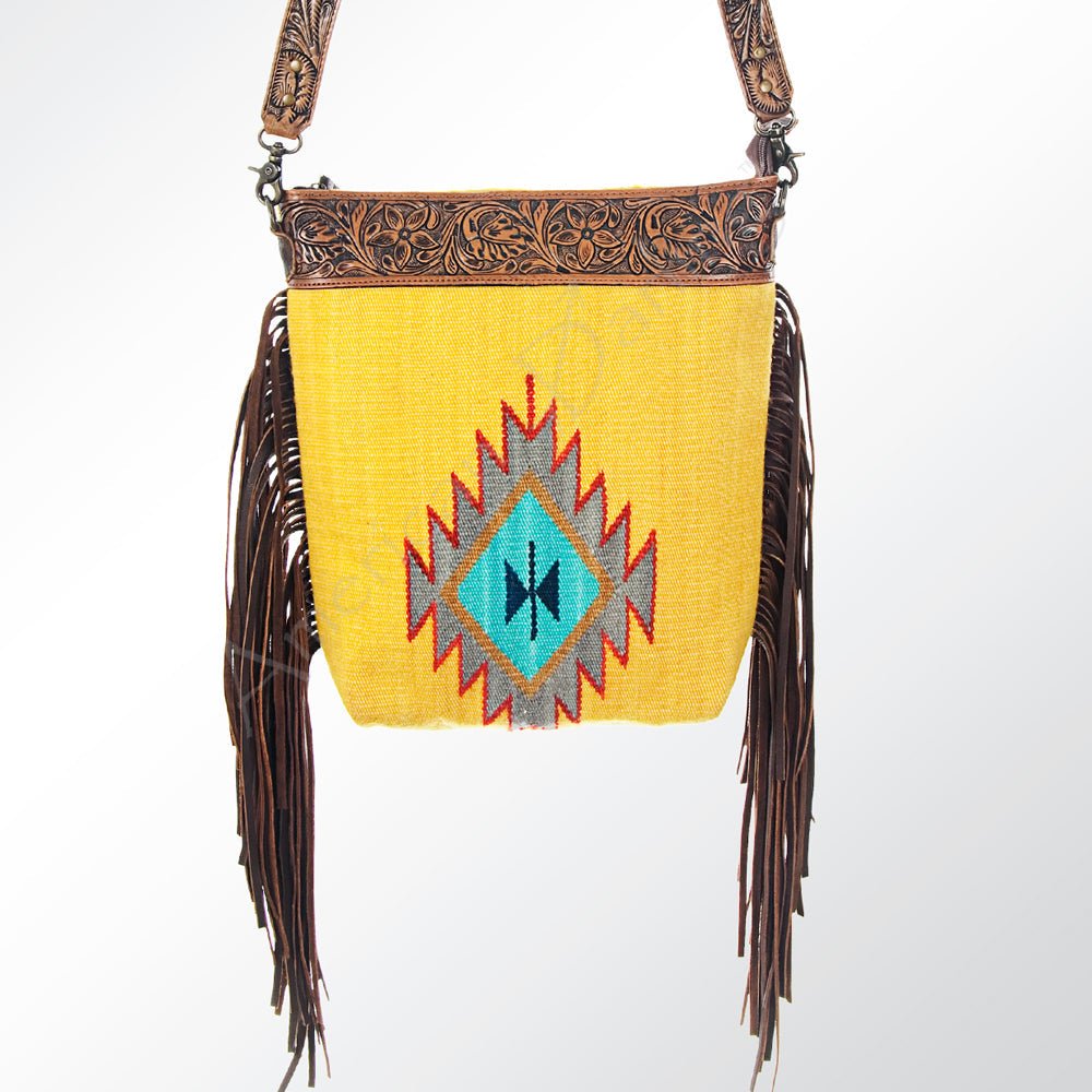 American Darling Signature Crossbody Hand Tooled Saddle Blanket Genuine Leather