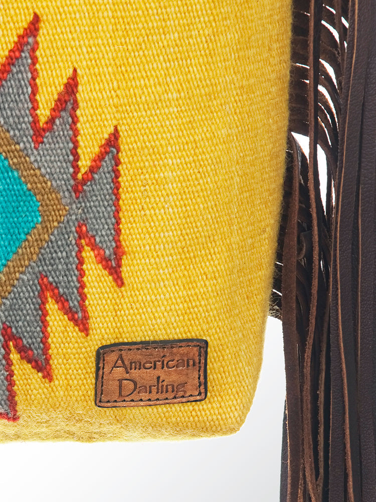 American Darling Signature Crossbody Hand Tooled Saddle Blanket Genuine Leather