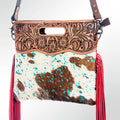 American Darling Clutch Hand Tooled Saddle Blanket Fabric Genuine Leather Western Women Bag Handbag Purse | Purses for Cute