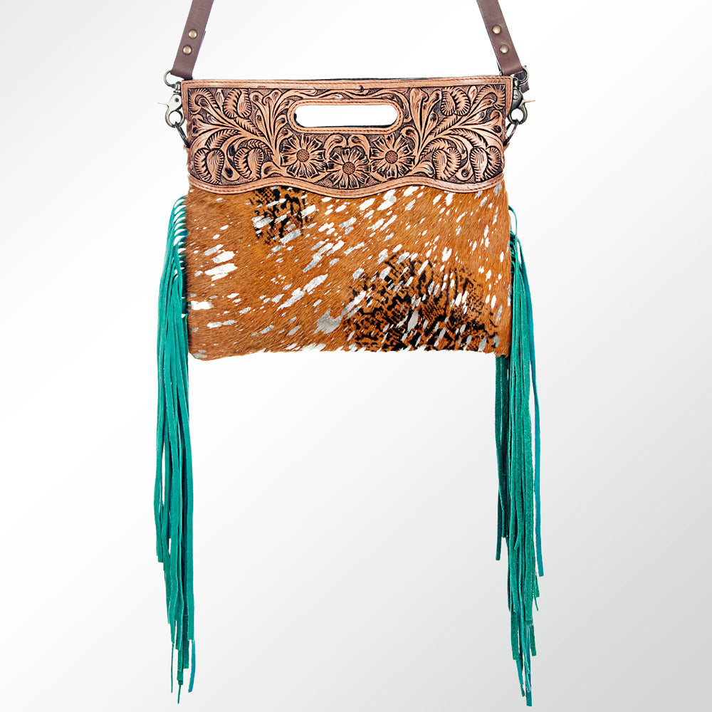 American Darling Clutch Hand Tooled Saddle Blanket Fabric Genuine Leather Western Women Bag Handbag Purse | Purses for Cute