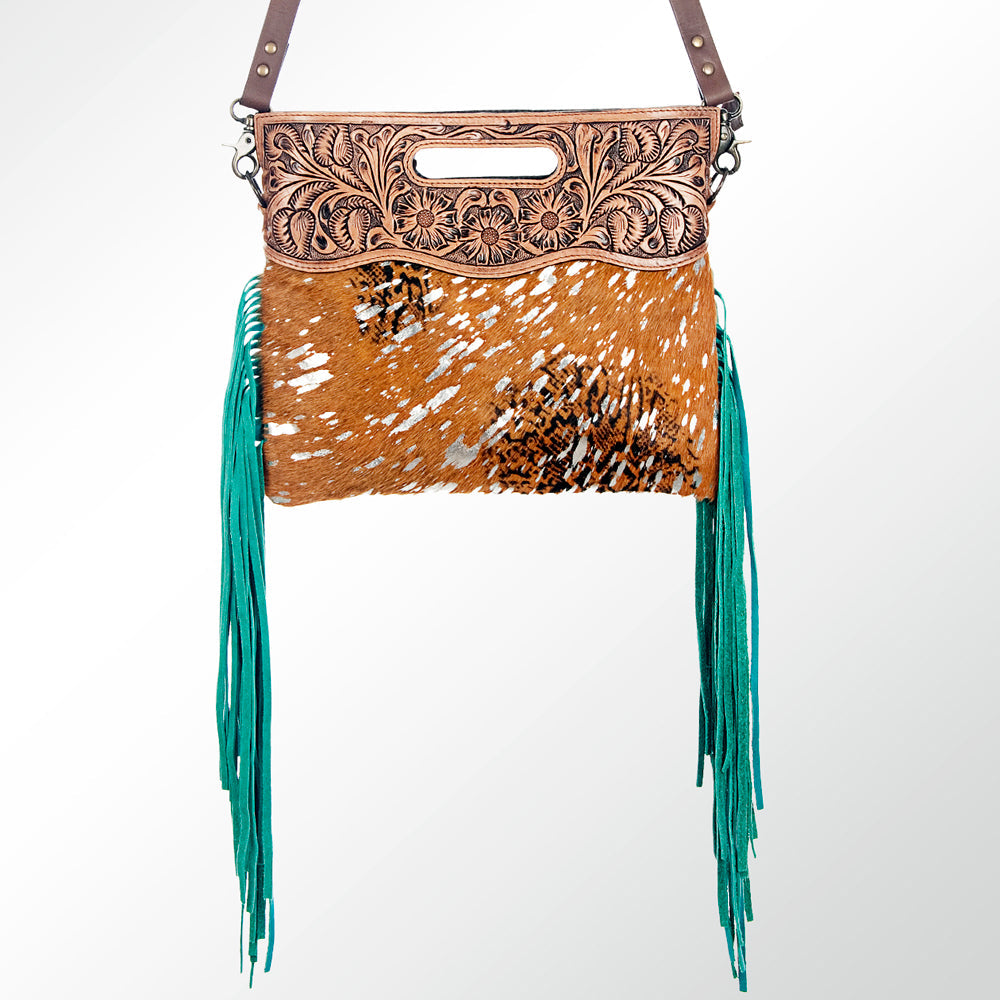 American Darling Clutch Hand Tooled Saddle Blanket Fabric Genuine Leather Western Women Bag Handbag Purse | Purses for Cute