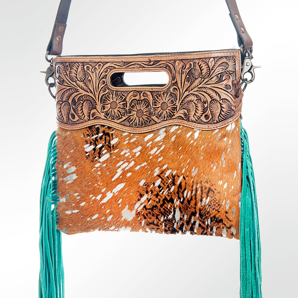 American Darling Clutch Hand Tooled Saddle Blanket Fabric Genuine Leather Western Women Bag Handbag Purse | Purses for Cute