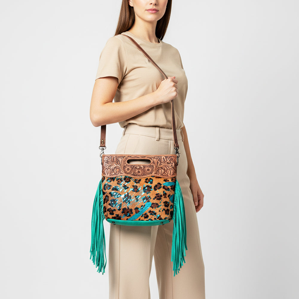 American Darling Clutch Hand Tooled Saddle Blanket Fabric Genuine Leather Western Women Bag Handbag Purse | Purses for Cute