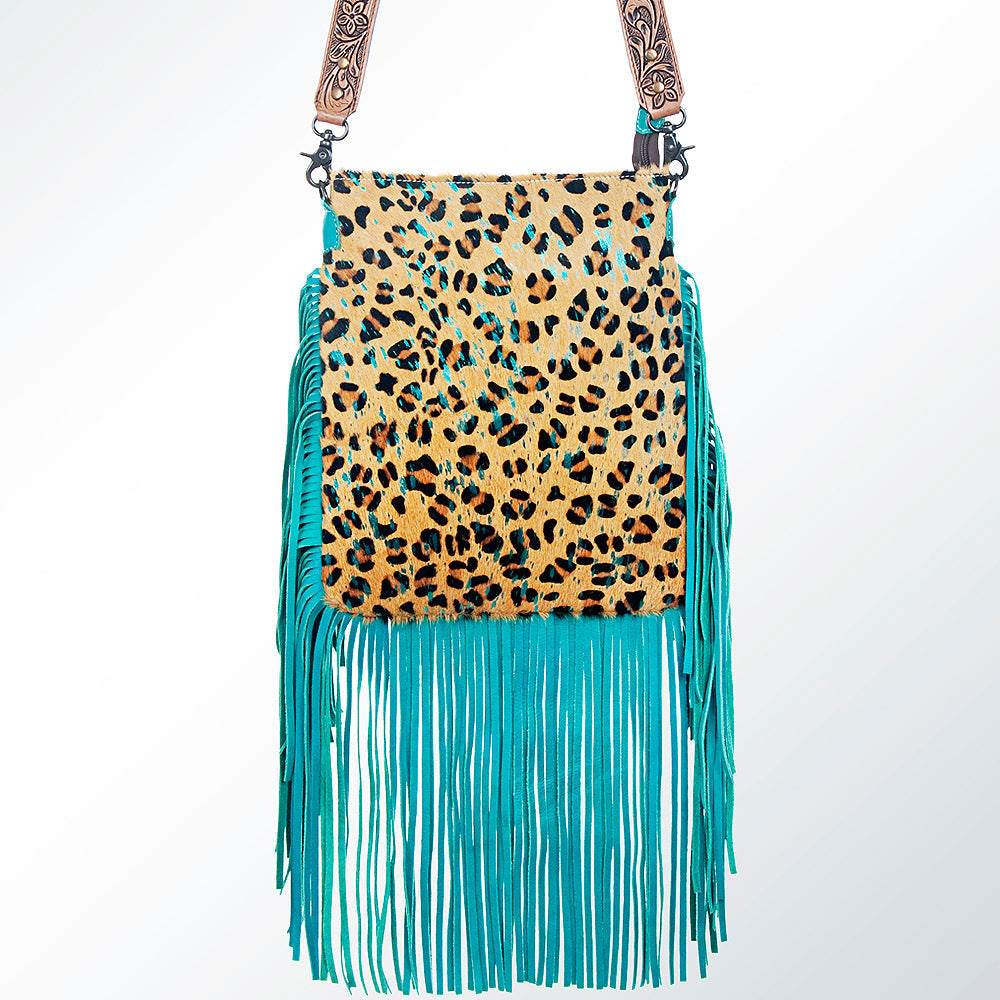 American Darling Messenger Hand Tooled Hair On Genuine Leather Western Women Bag Handbag Purse | Cute