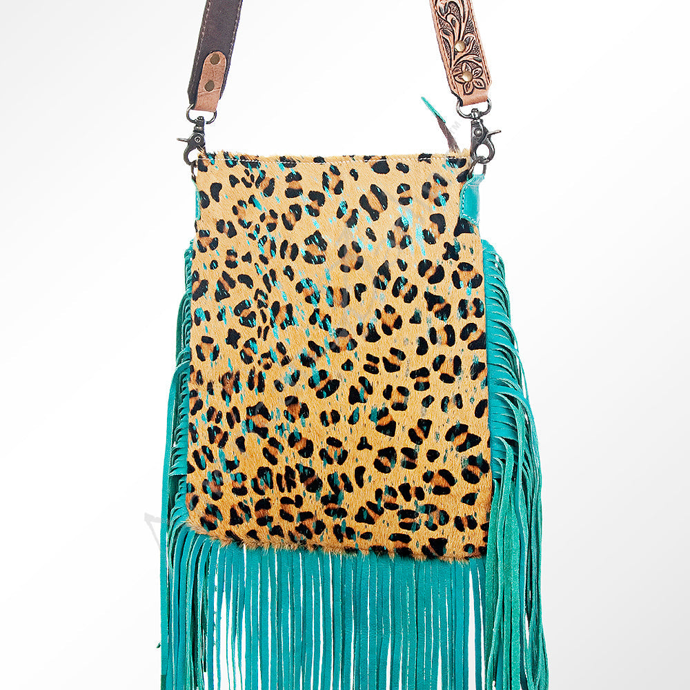 American Darling Messenger Hand Tooled Hair On Genuine Leather Western Women Bag Handbag Purse | Cute