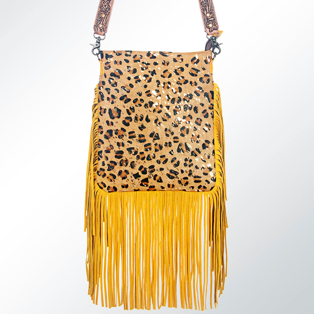 American Darling Messenger Hand Tooled Hair On Genuine Leather Western Women Bag Handbag Purse | Cute