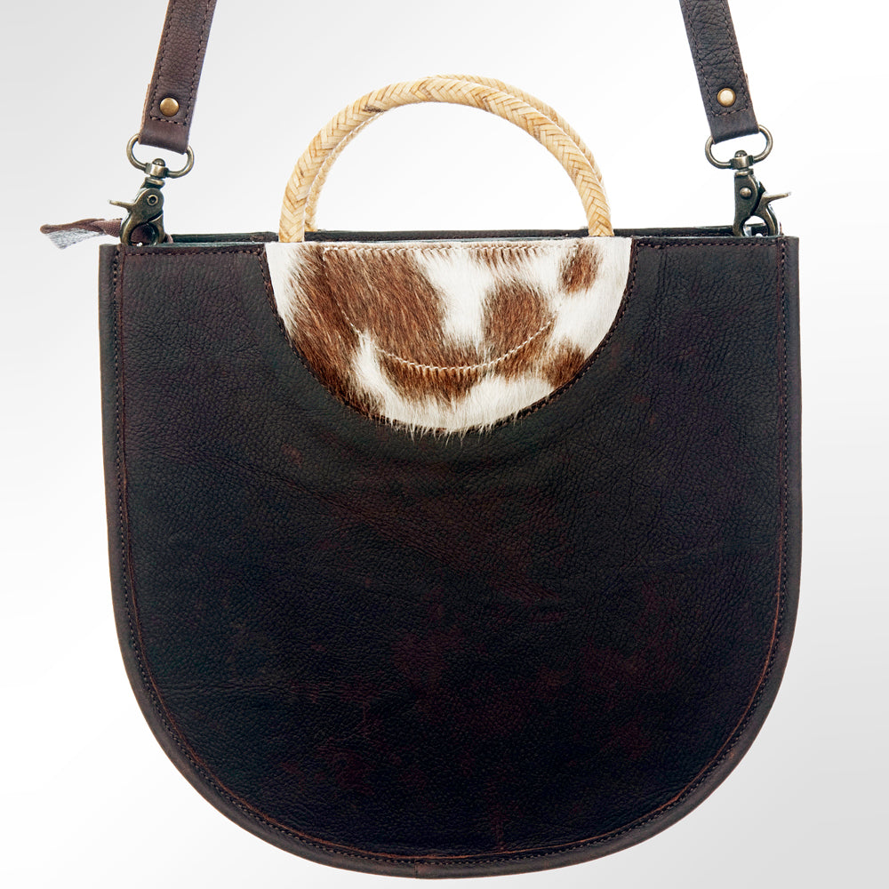 American Darling Hand-Tooled Hair-On Genuine Leather Small Crossbody Bag