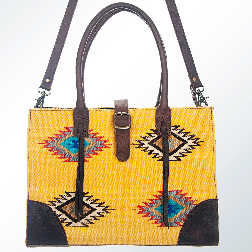 American Darling Saddle Blanket Leather Tote