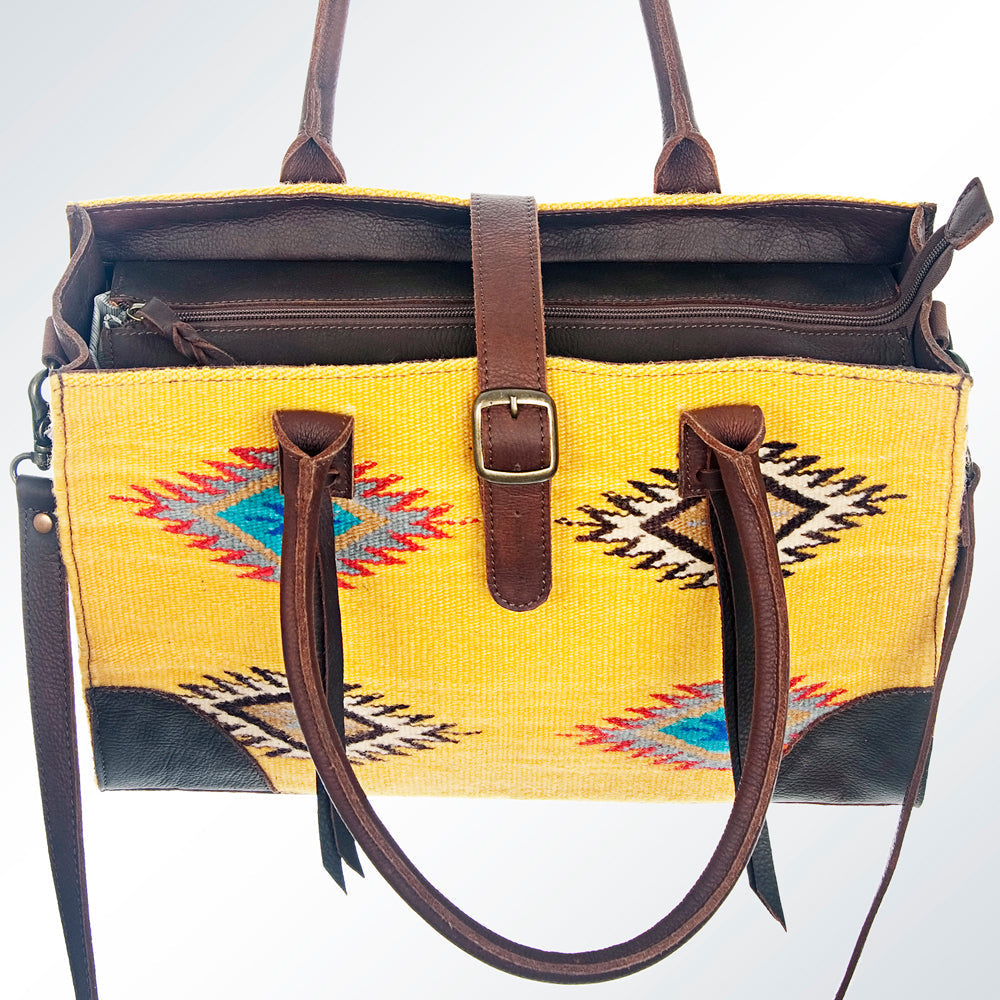 American Darling Saddle Blanket Leather Tote