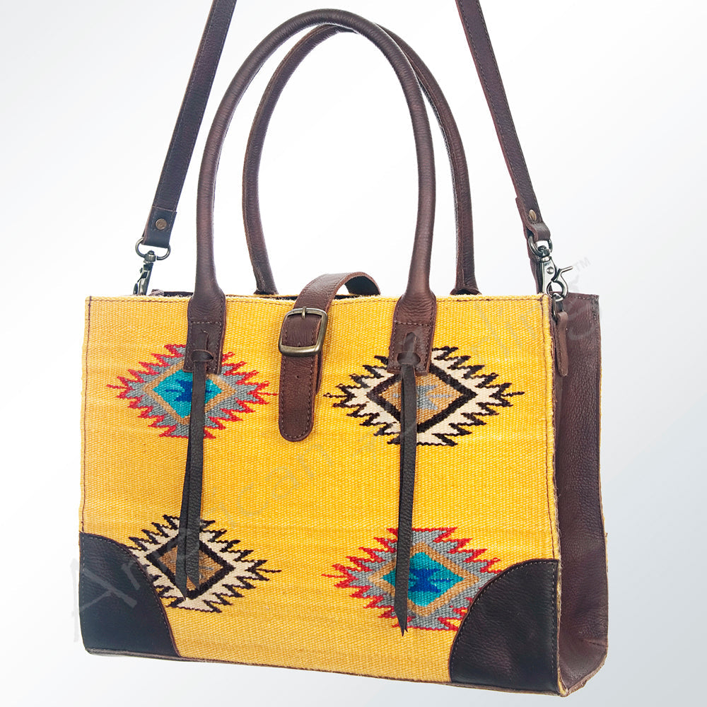 American Darling Saddle Blanket Leather Tote