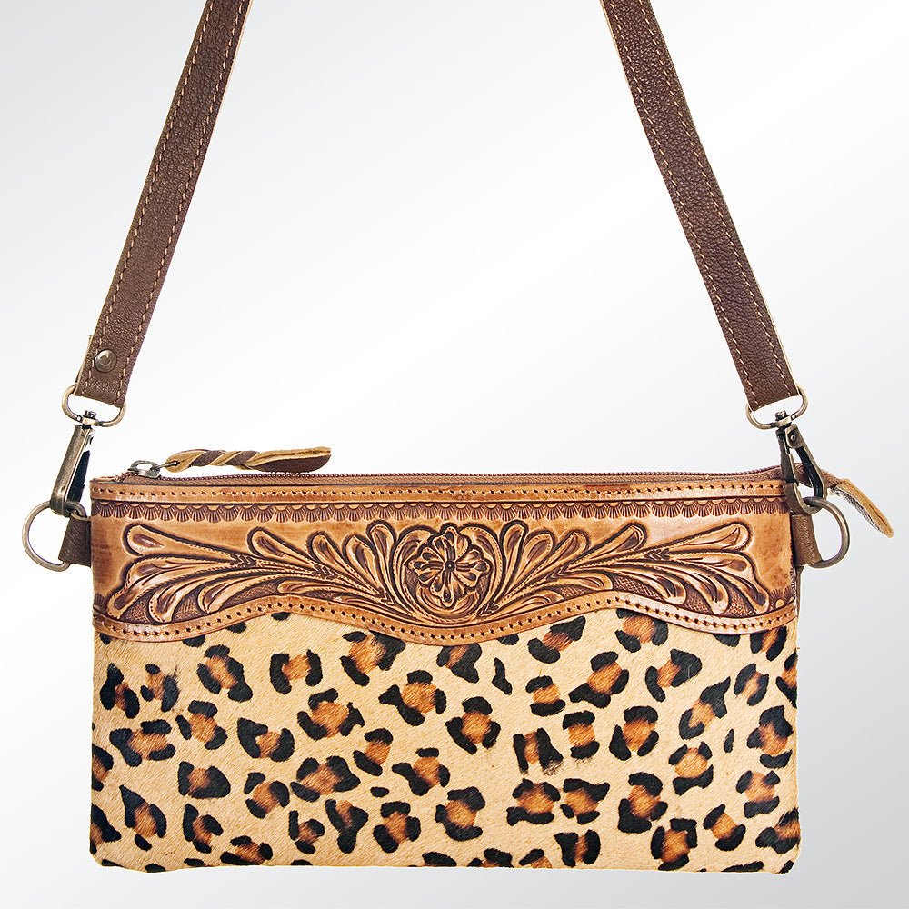 American Darling Small Crossbody Hand Tooled Hair-On Genuine Leather