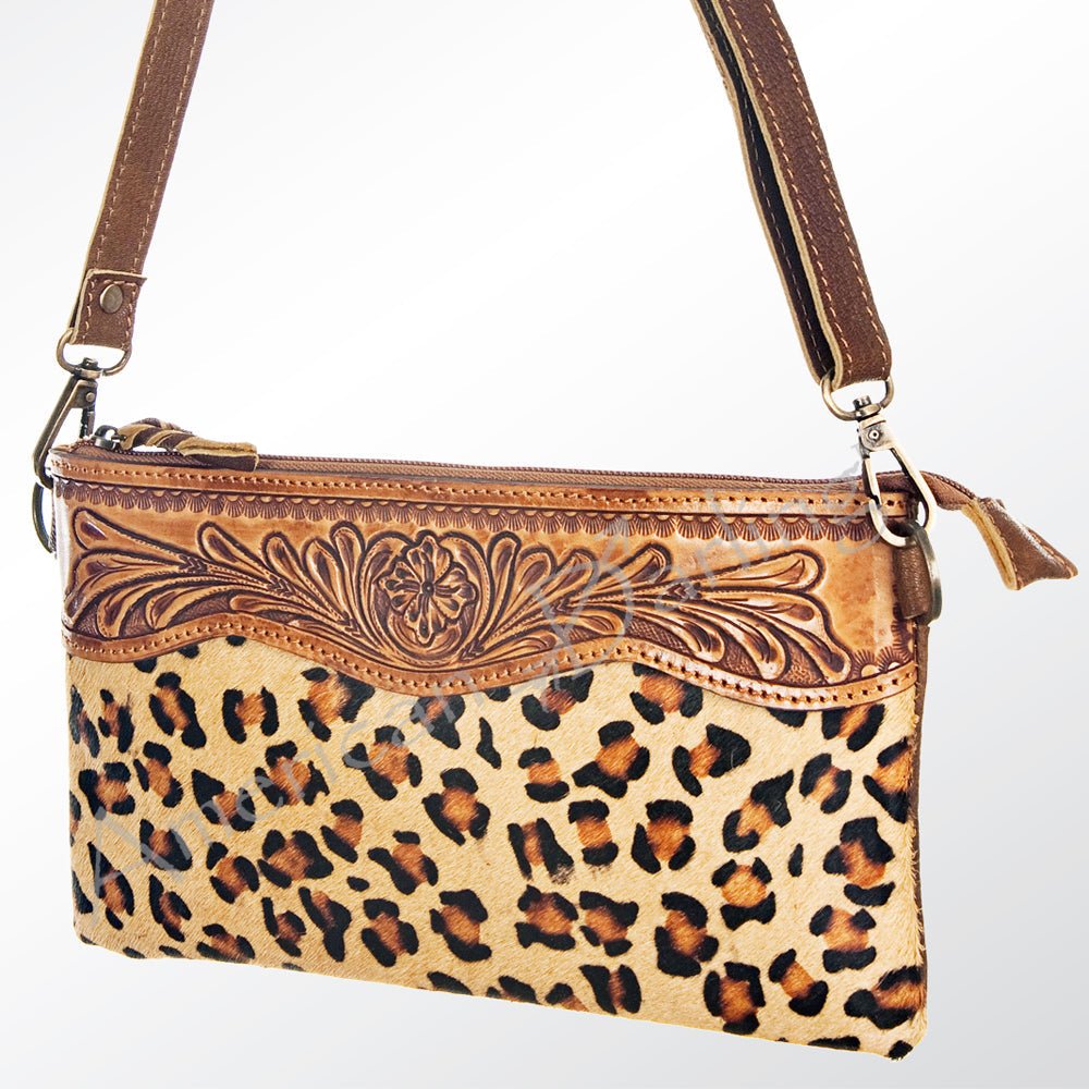 American Darling Small Crossbody Hand Tooled Hair-On Genuine Leather
