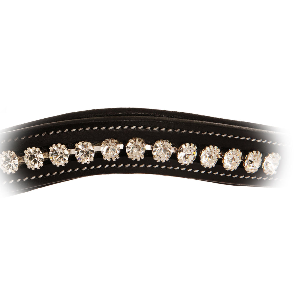 ExionPro Dressage Anti-Pressure Raised Comfort White Padded Clear Bling Bridle by Bridles & Reins - alternate view 3
