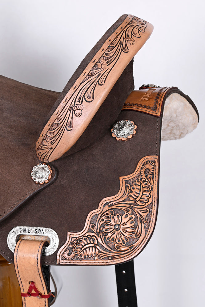 Western Horse Saddle Hilason Flex Tree American Leather Trail Barrel