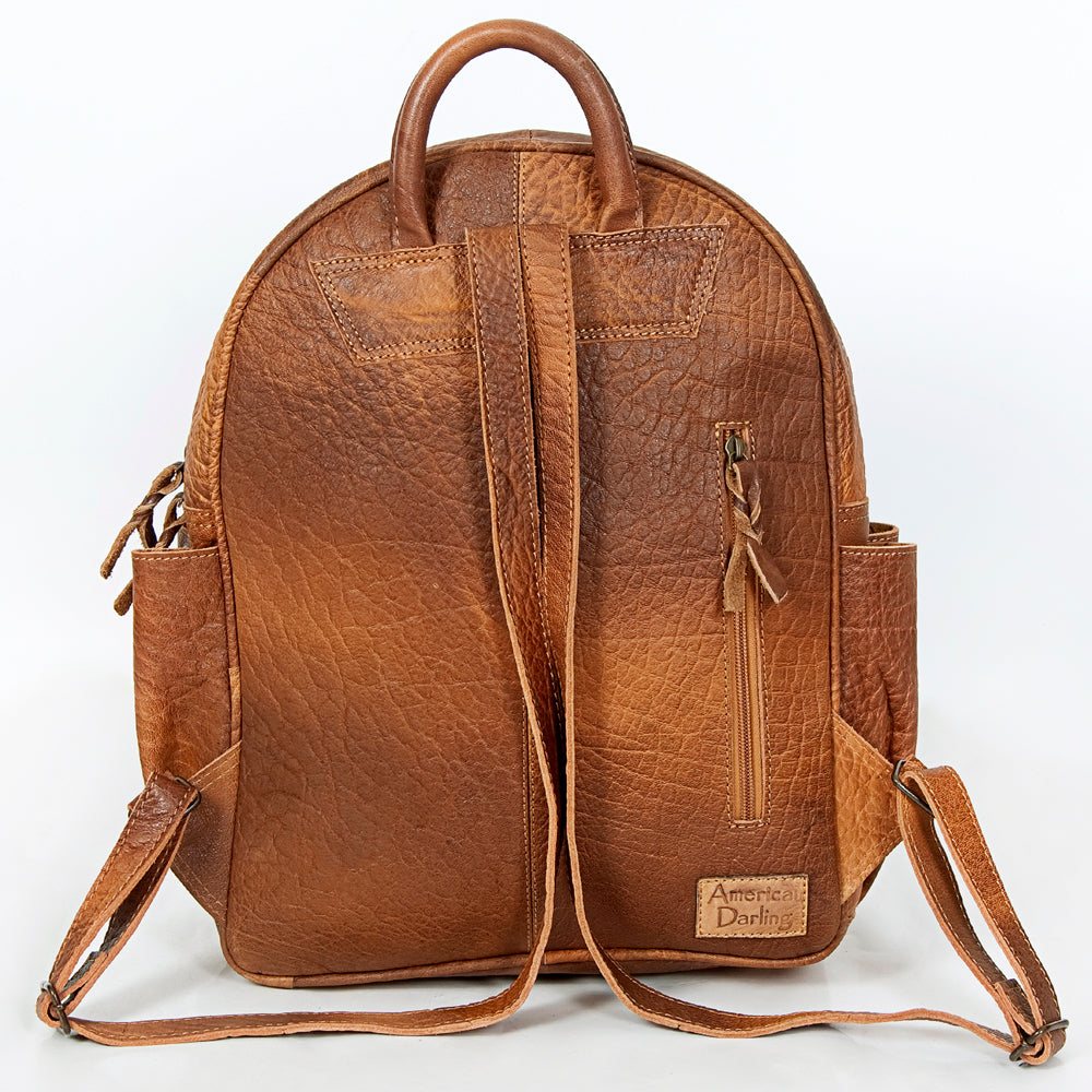 American Darling Hand-Tooled Hair-On Leather Backpack