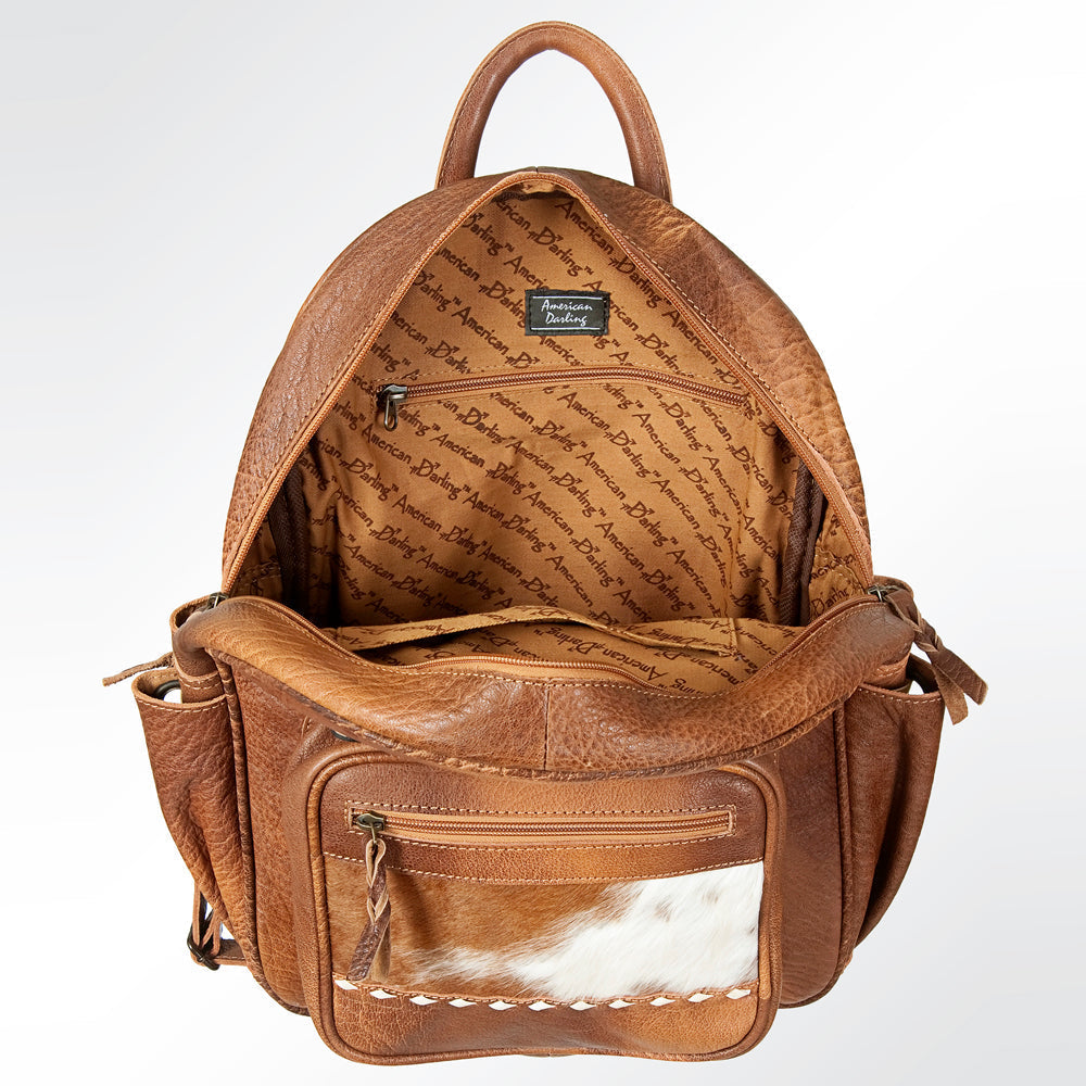 American Darling Hand-Tooled Hair-On Leather Backpack