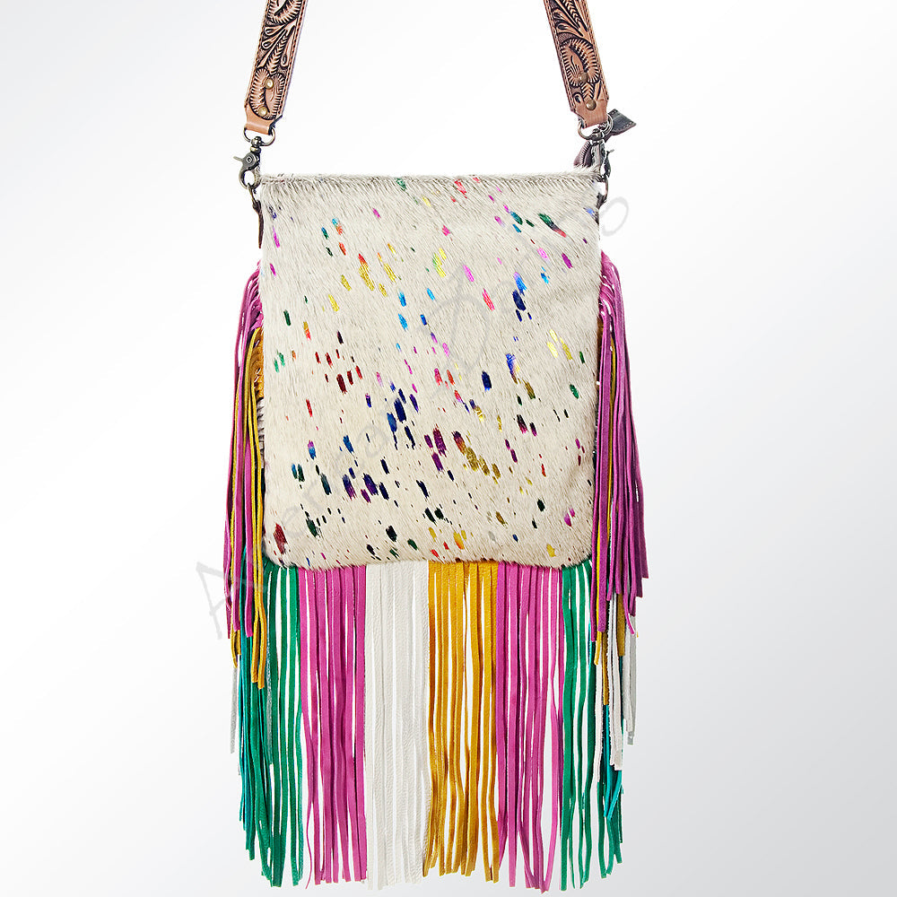 American Darling Hair-On Genuine Leather Messenger Bag