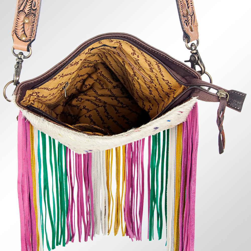 American Darling Hair-On Genuine Leather Messenger Bag