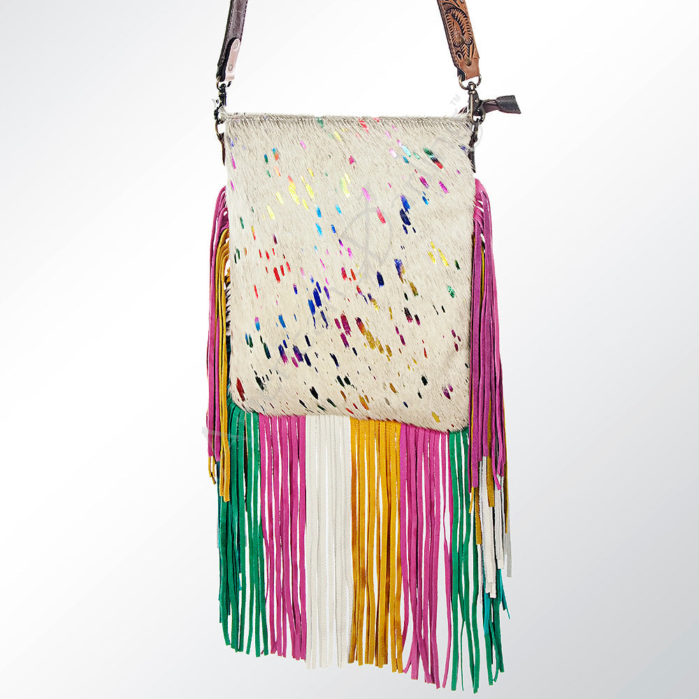 American Darling Hair-On Genuine Leather Messenger Bag