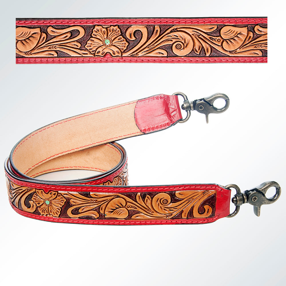 American Darling ADSTF135 Hand Tooled Genuine Leather Crossbody Handle Strap For Bags