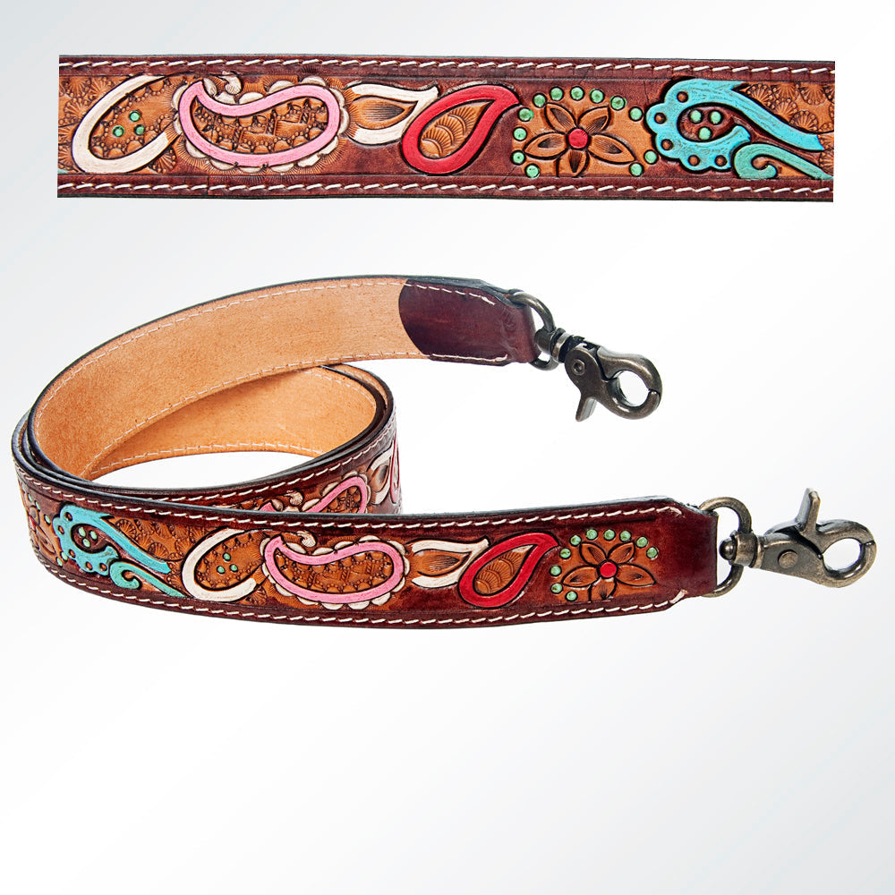 American Darling ADSTF139 Hand Tooled Genuine Leather Crossbody Handle Strap For Bags
