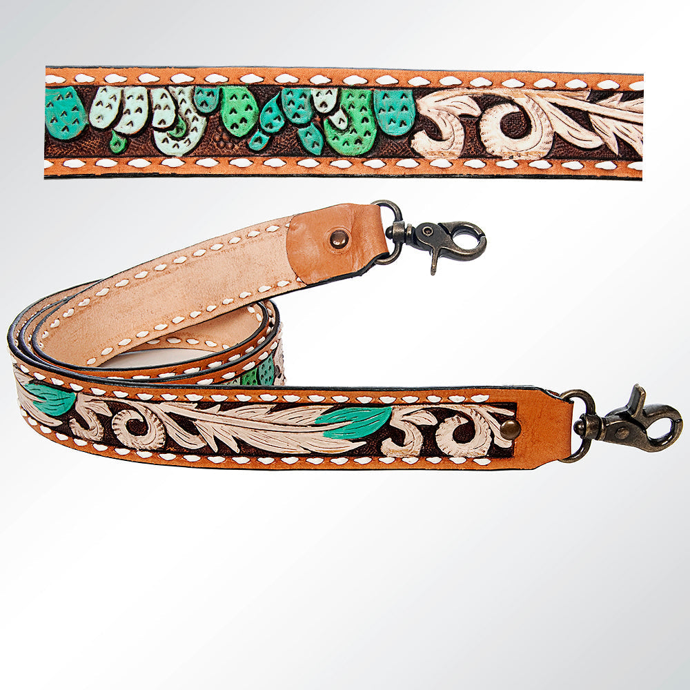 American Darling ADSTF140 Hand Tooled Genuine Leather Crossbody Handle Strap For Bags