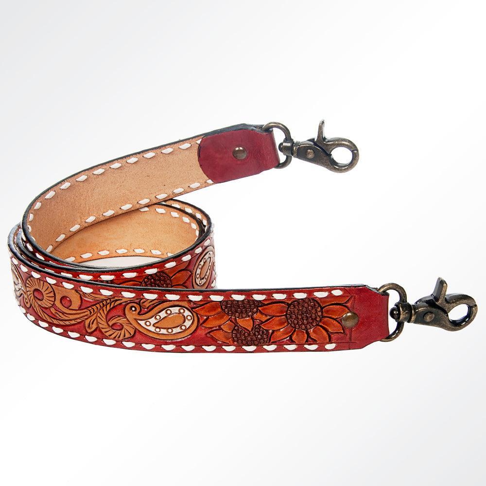 American Darling Hand-Tooled Leather Crossbody Bag Strap