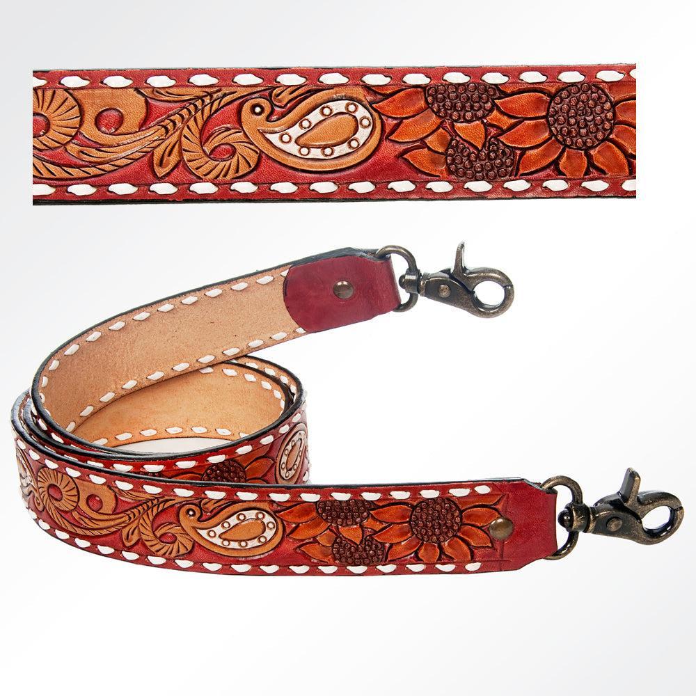American Darling Hand-Tooled Leather Crossbody Bag Strap