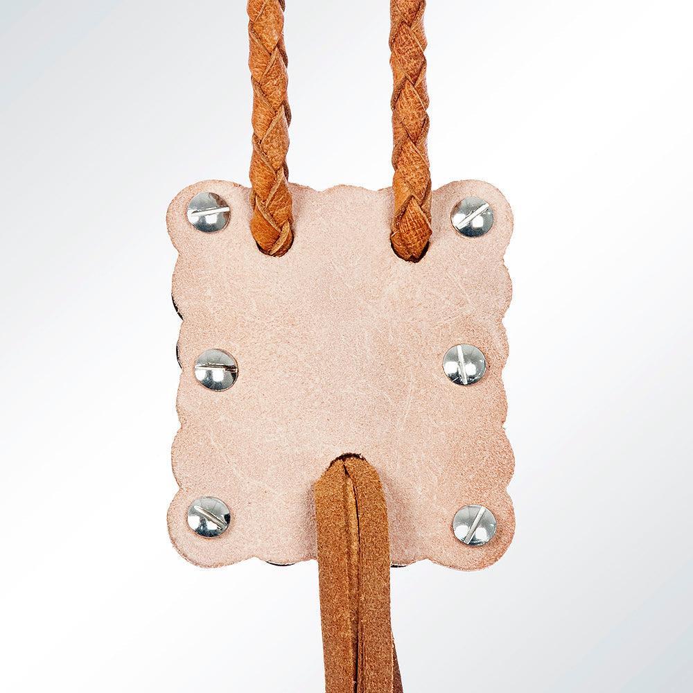 American Darling ADJW101A Braided Genuine Leather Jewelry Necklace with Concho