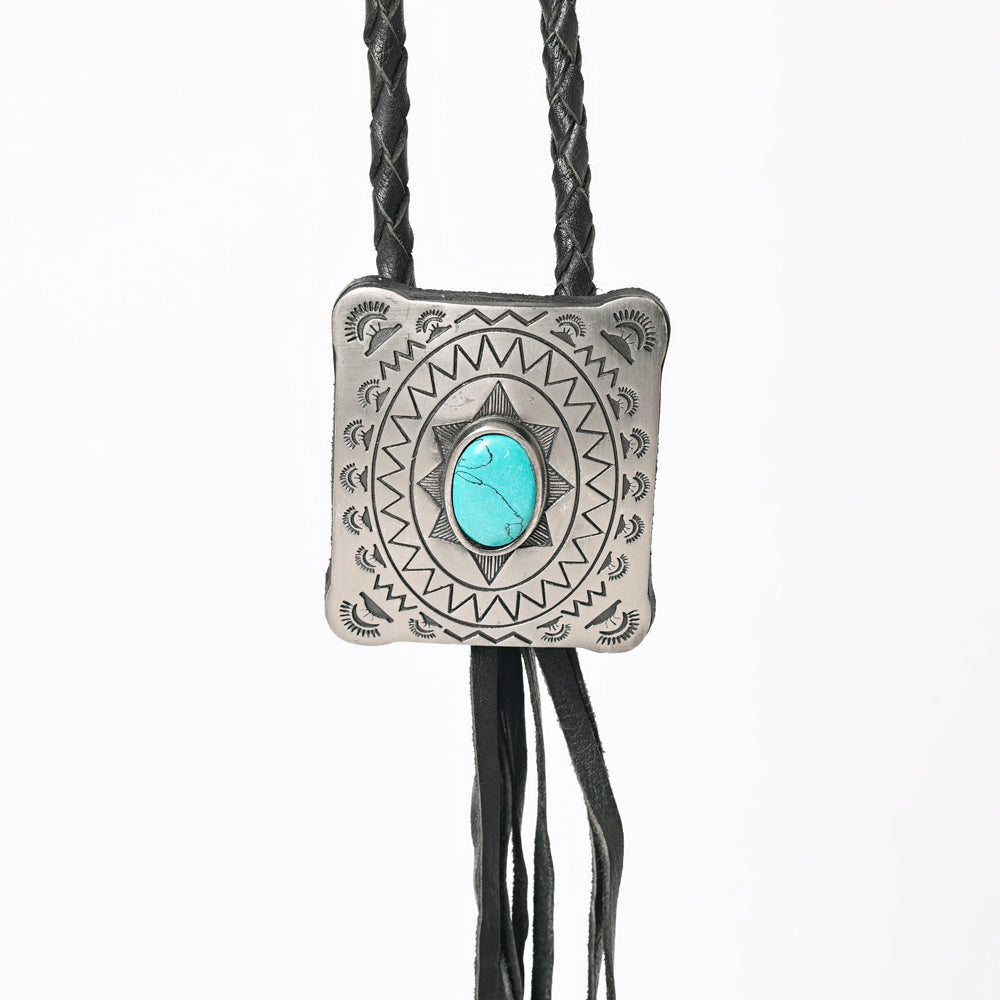 American Darling ADJW101B Braided Genuine Leather Jewelry Necklace with Concho